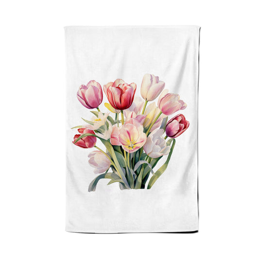Spring Tuplips Watercolour Tea Towel