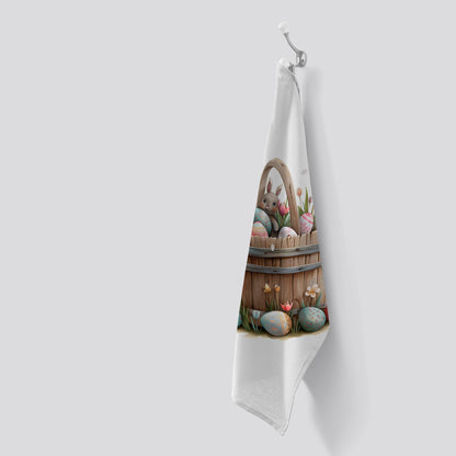 Watercolour Sweet Easter Basket Tea Towel