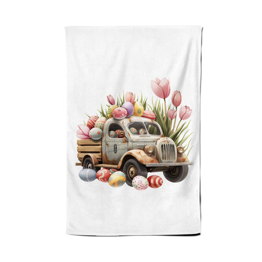 Easter Truck with Eggs Tea Towel