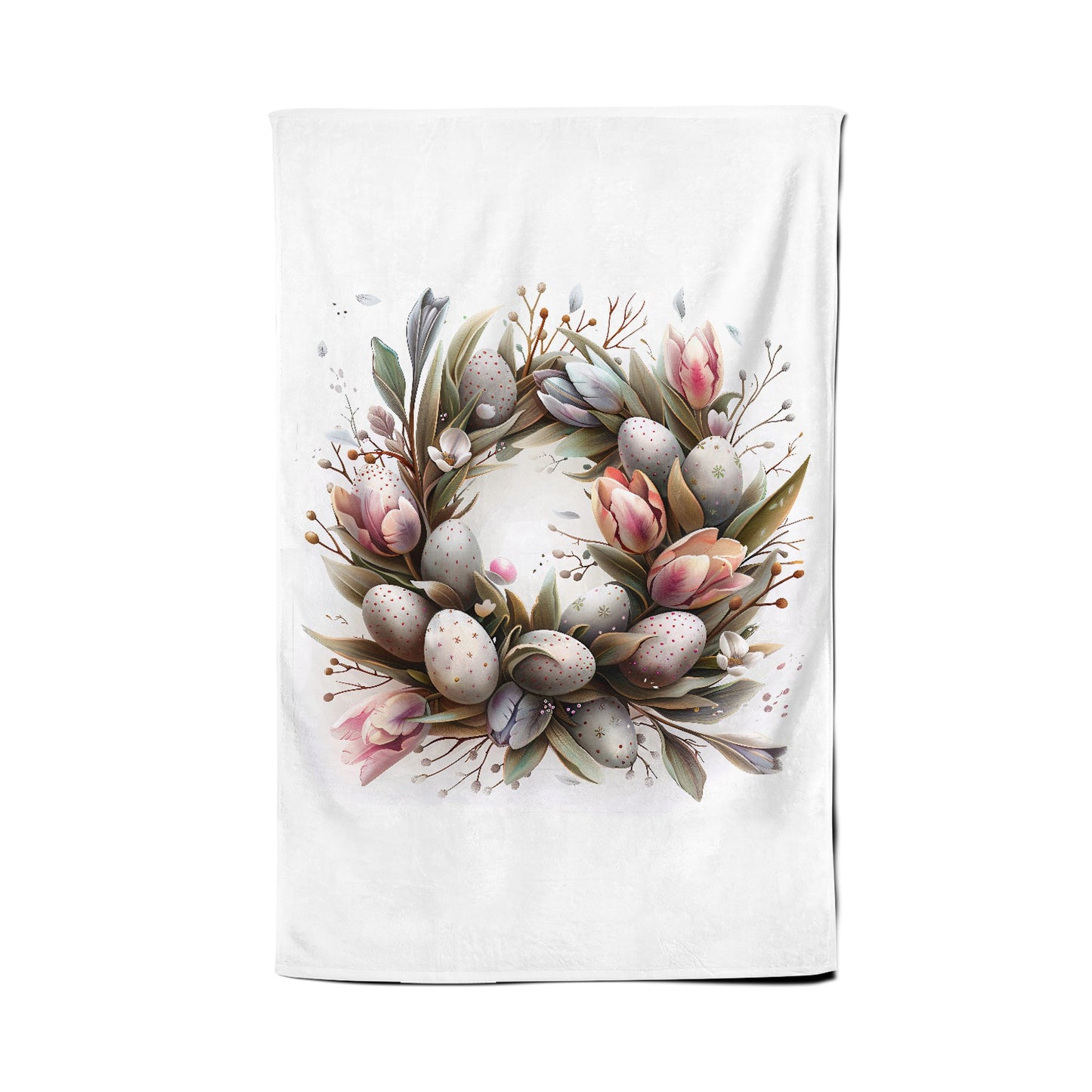 Easter Egg Wreath Tea Towel