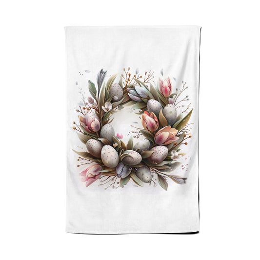 Easter Egg Wreath Tea Towel