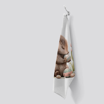 Easter Egg Porcupine Tea Towel