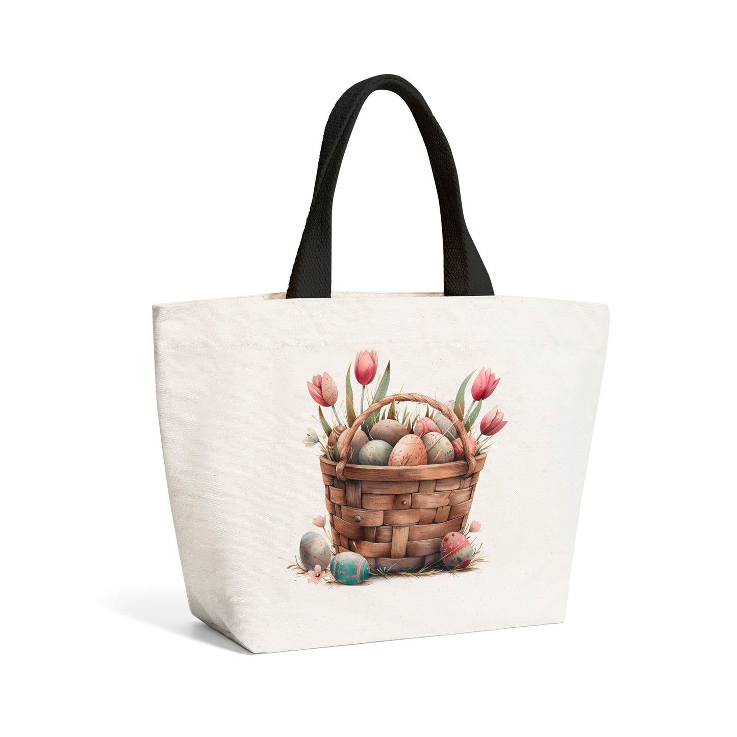 Easter Egg Basket And Tulips Beach Shopper Tote Bag