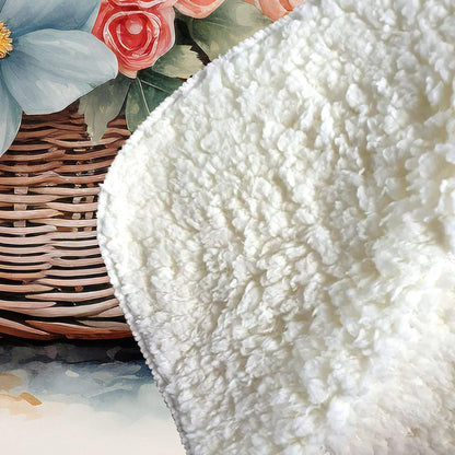 Easter Watercolour Basket Sherpa Blanket