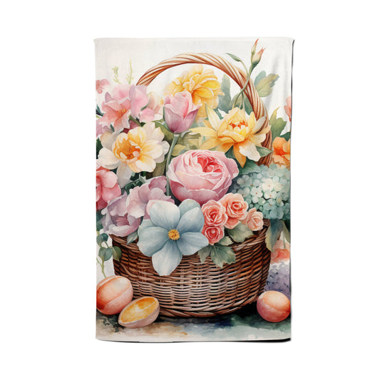 Easter Watercolour Basket Tea Towel