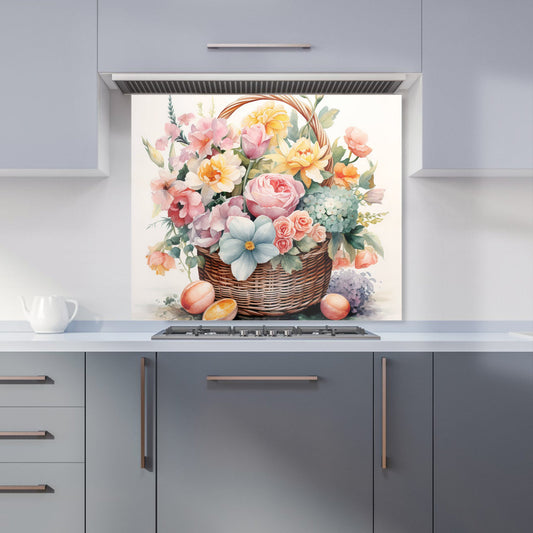 Easter Watercolour Basket Kitchen Splashback