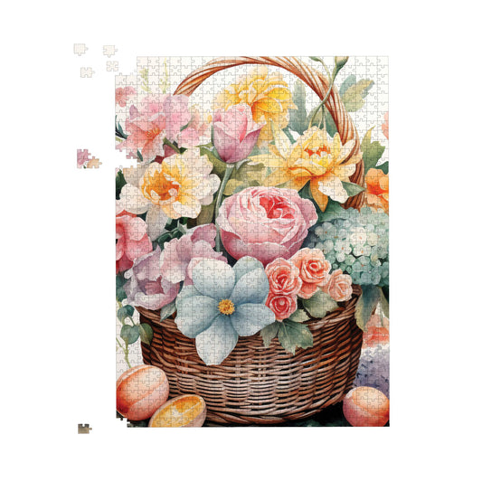 Easter Watercolour Basket Jigsaw Puzzle