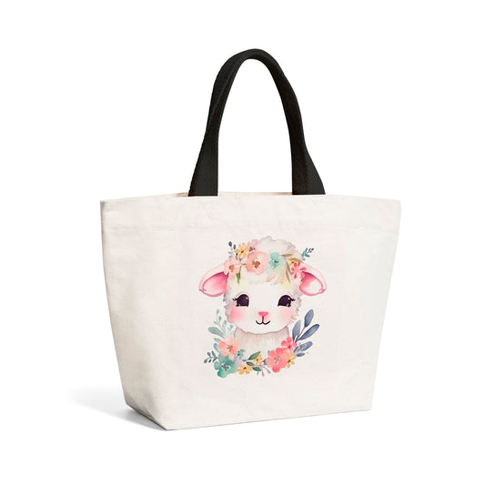 Hand Drawn Easter Lamb Watercolour Beach Shopper Tote Bag