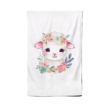 Hand Drawn Easter Lamb Watercolour Tea Towel