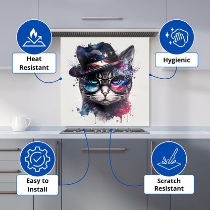 American Shorthair Cat Face Splashart Kitchen Splashback