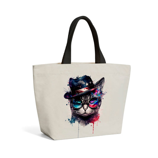 American Shorthair Cat  Splashart Beach Shopper Tote Bag