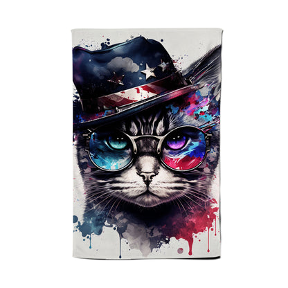 American Shorthair Cat Face Glasses Splashart Tea Towel