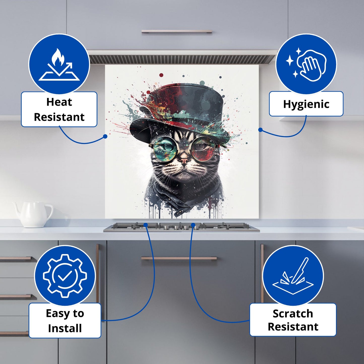 American Shorthair Cat Splashart Kitchen Splashback