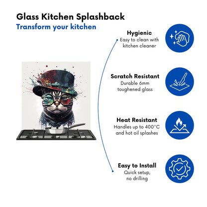 American Shorthair Cat Splashart Kitchen Splashback