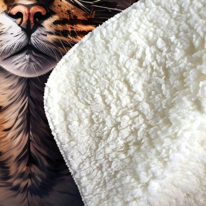 Bengal Cat With Glasses Splashart Sherpa Blanket