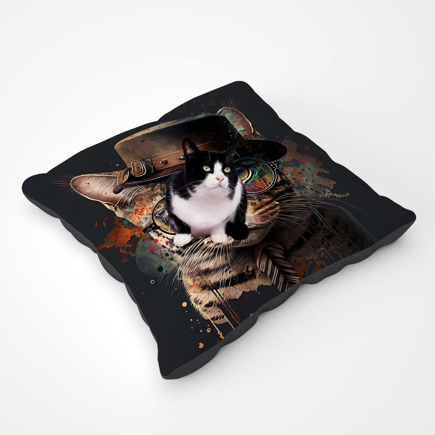 Bengal Cat With Glasses Pet Bed