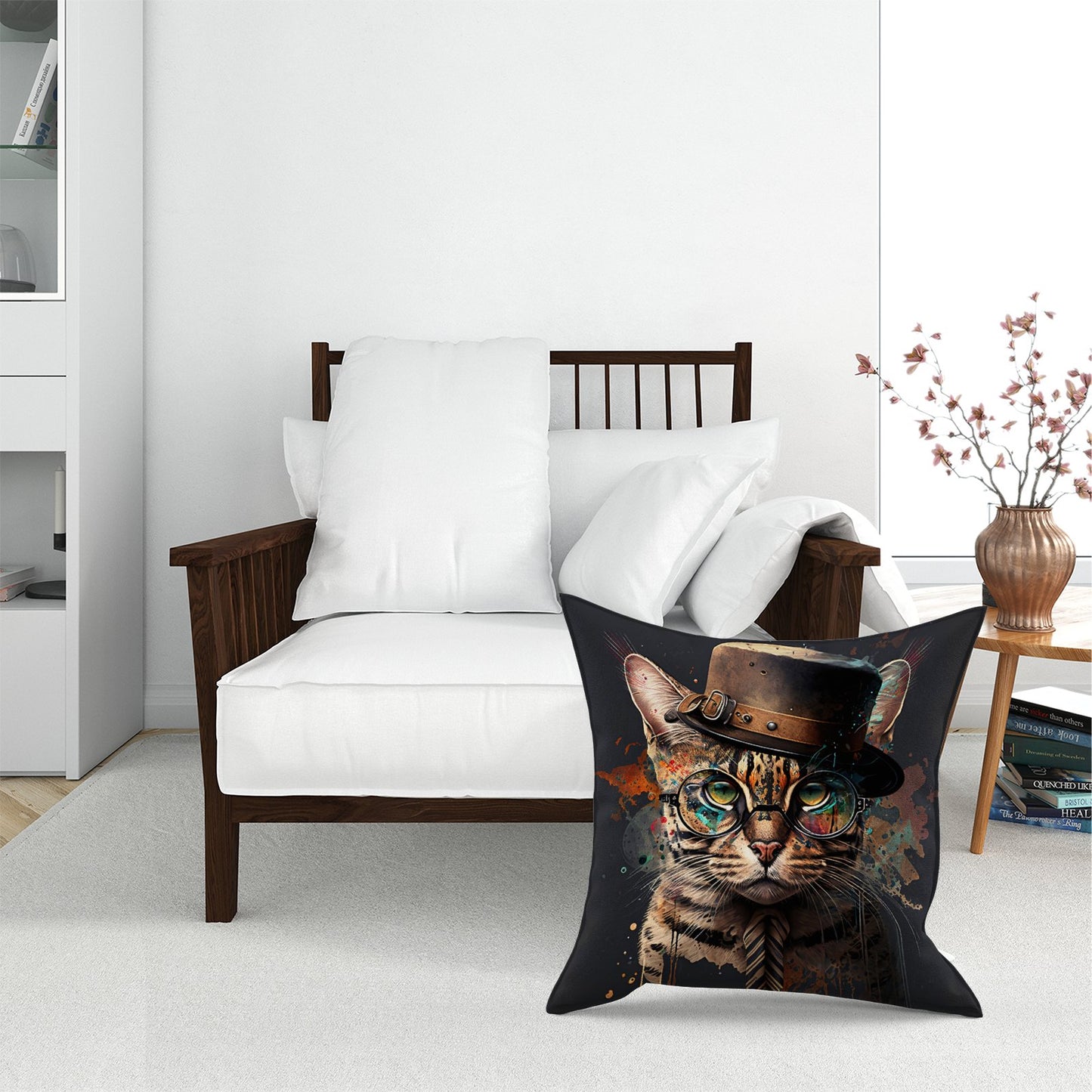 Bengal Cat With Glasses Pet Bed