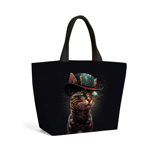Bengal Cat Splashart Beach Shopper Tote Bag