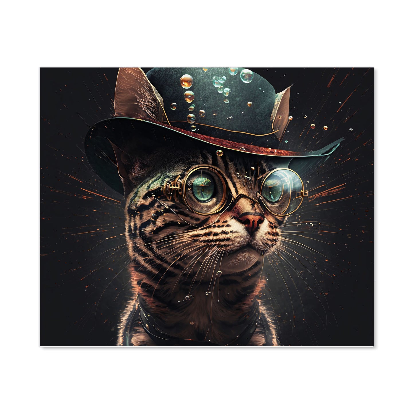 Bengal Cat Face Glasses Splashart Kitchen Splashback