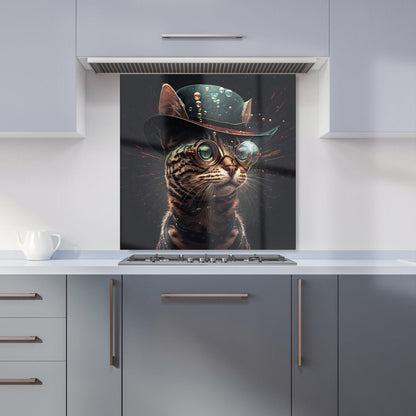 Bengal Cat Face Glasses Splashart Kitchen Splashback