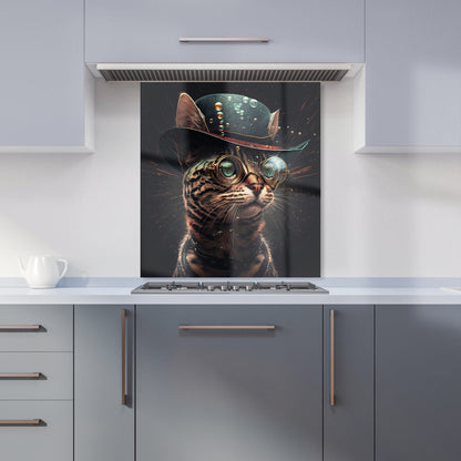 Bengal Cat Face Glasses Splashart Kitchen Splashback