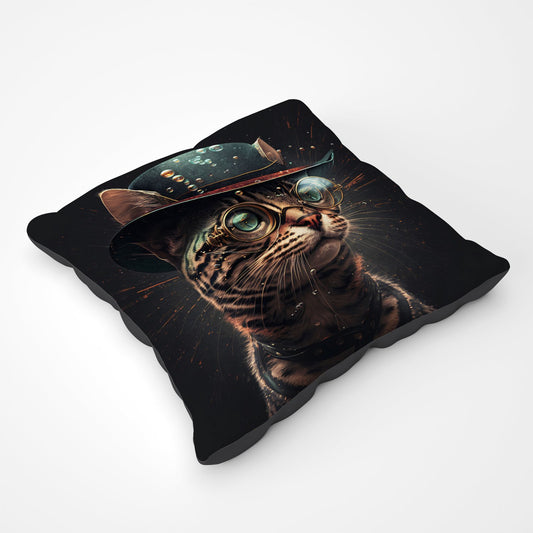 Bengal Cat Face Glasses Splashart Pet Bed