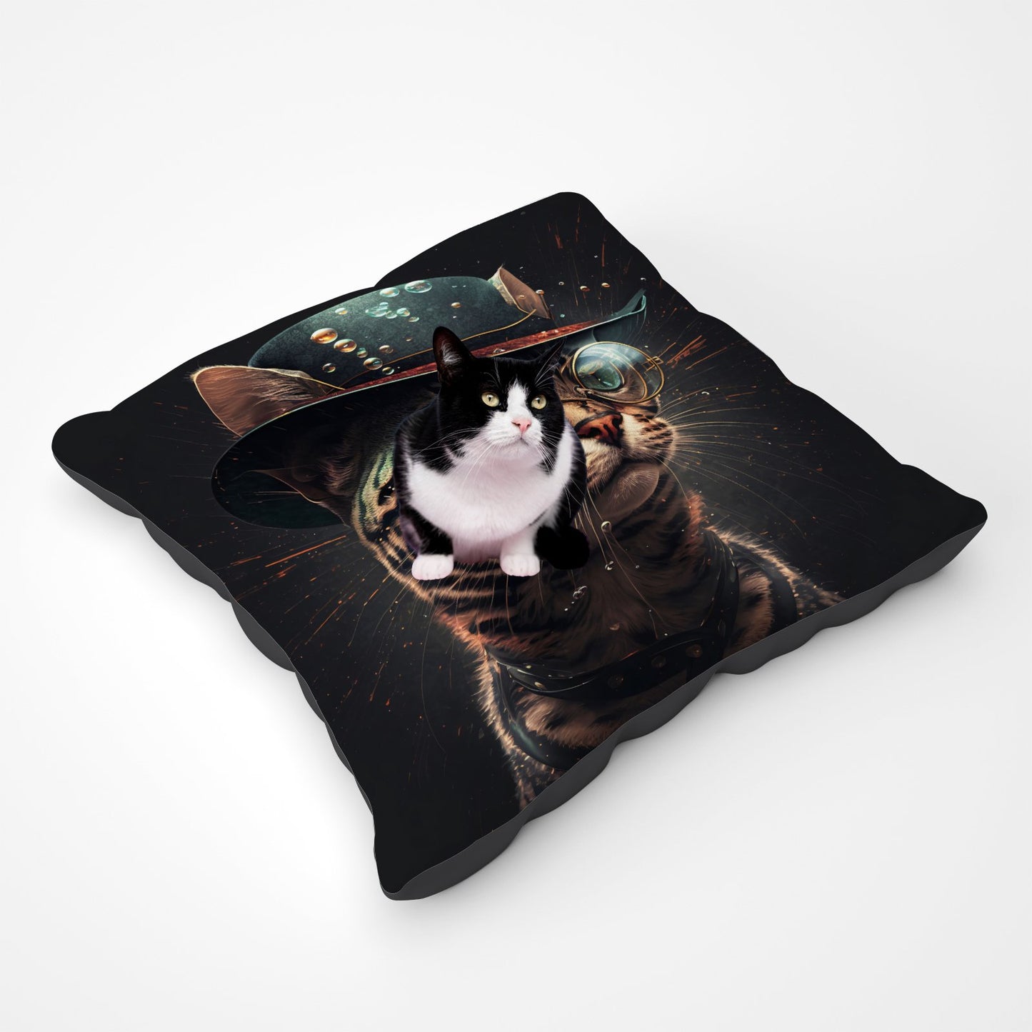 Bengal Cat Face Glasses Splashart Pet Bed