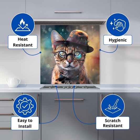 Bengal Cat Face With Splashart Kitchen Splashback
