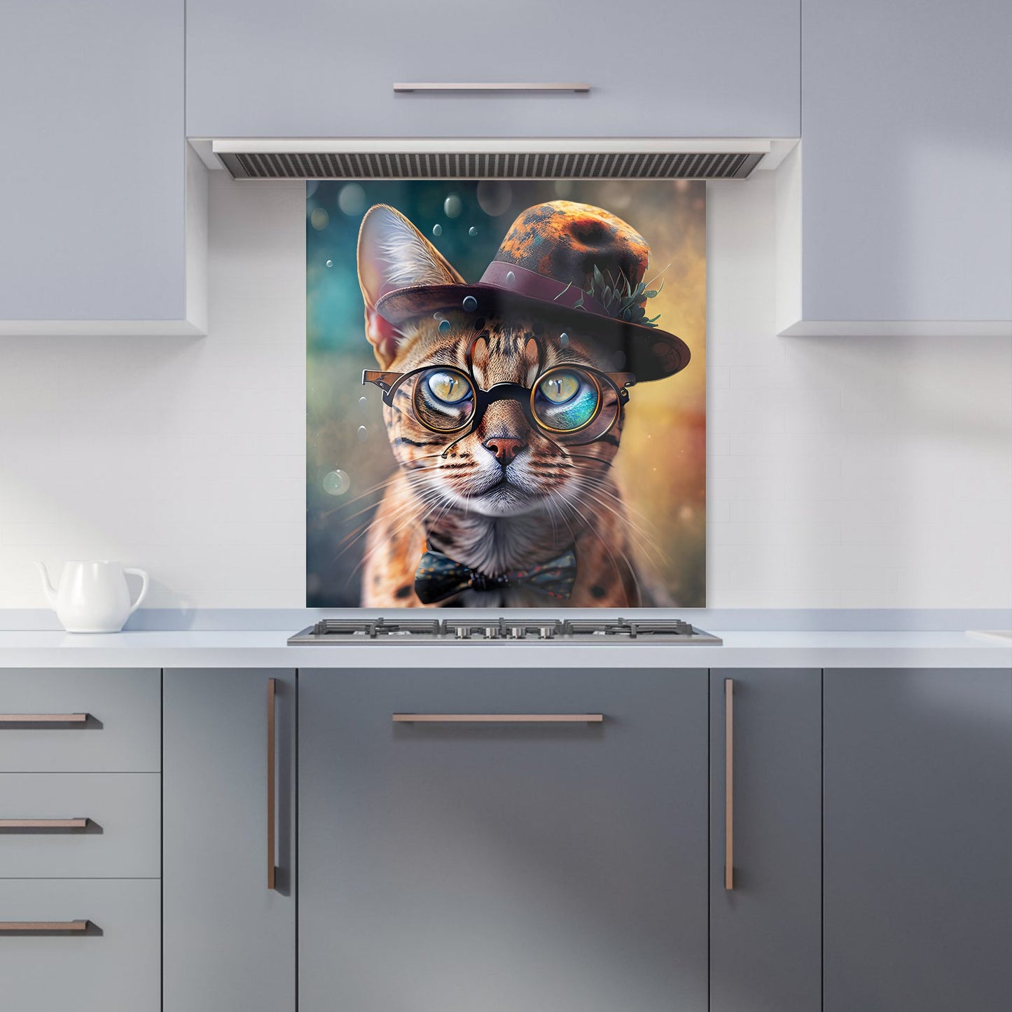 Bengal Cat Face With Splashart Kitchen Splashback