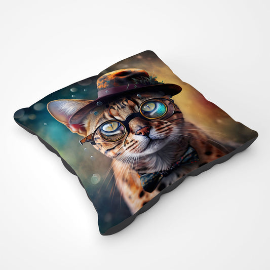 Bengal Cat Face With Splashart Pet Bed