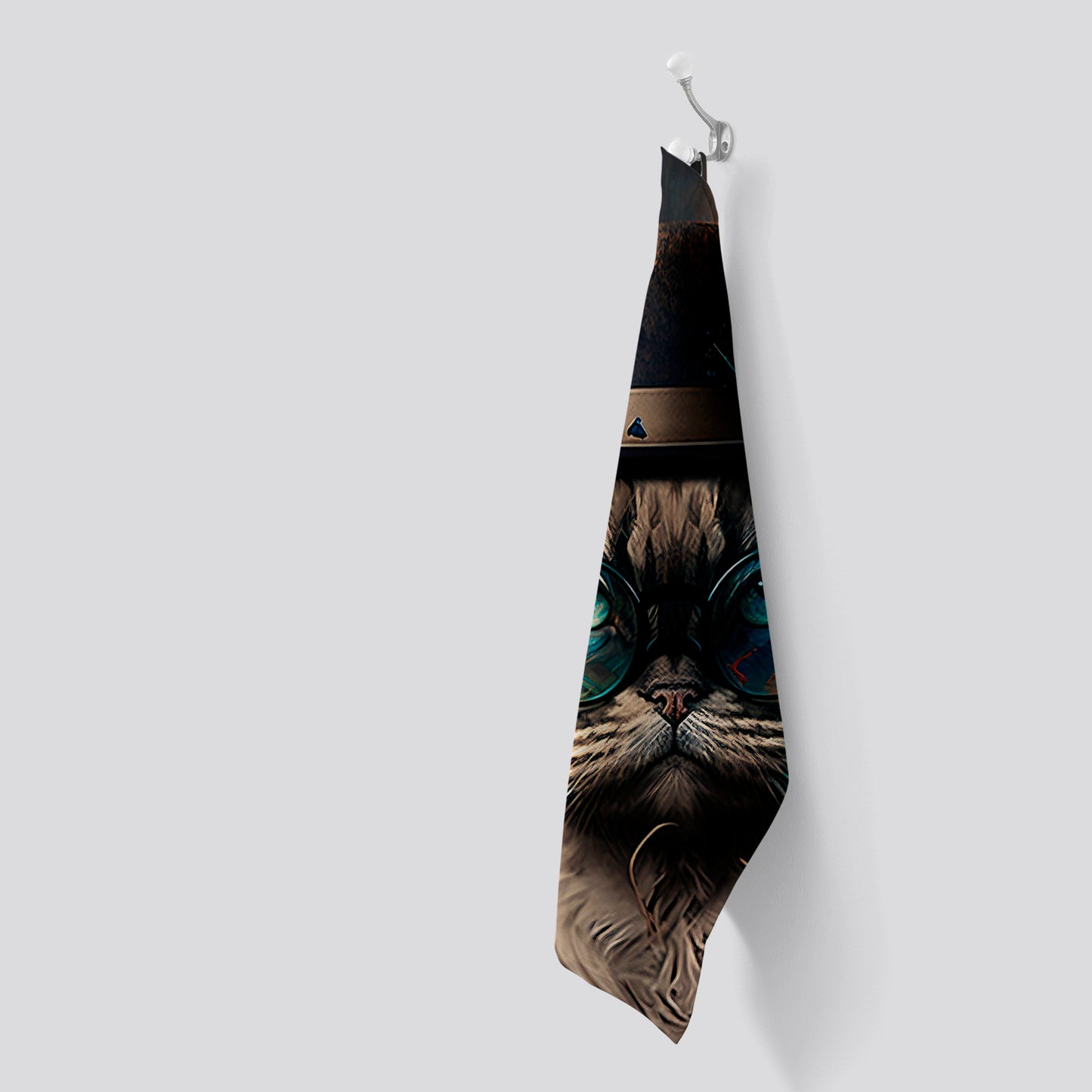 Birman Cat Face Glasses And Hat Splashart Tea Towel