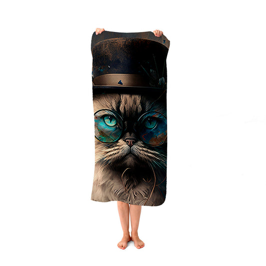 Birman Cat Face Splashart Beach Towel