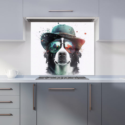 Border Collie Dog Face Splashart Kitchen Splashback
