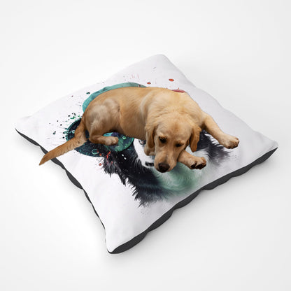 Border Collie Dog Face Splashart Pet Bed
