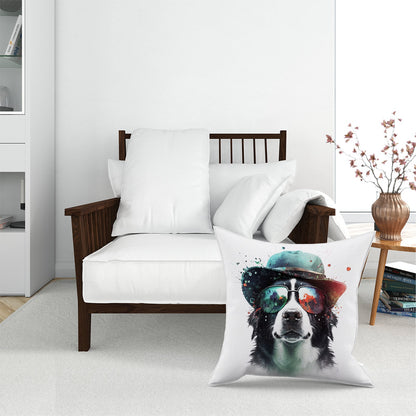 Border Collie Dog Face Splashart Pet Bed