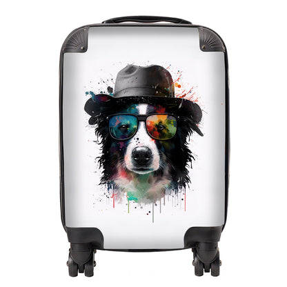 Border Collie Dog Splashart Suitcase
