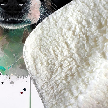 Border Collie Dog Sherpa Blanket
