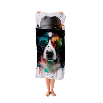 Border Collie Dog Beach Towel