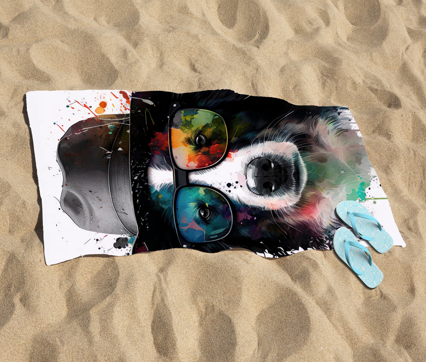 Border Collie Dog Beach Towel