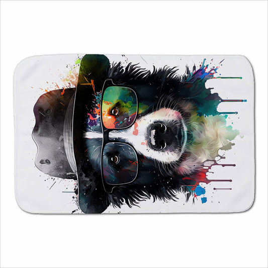Border Collie Dog Splashart Sherpa Blanket
