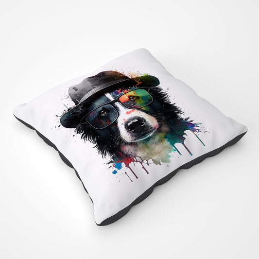 Border Collie Dog Splashart Pet Bed