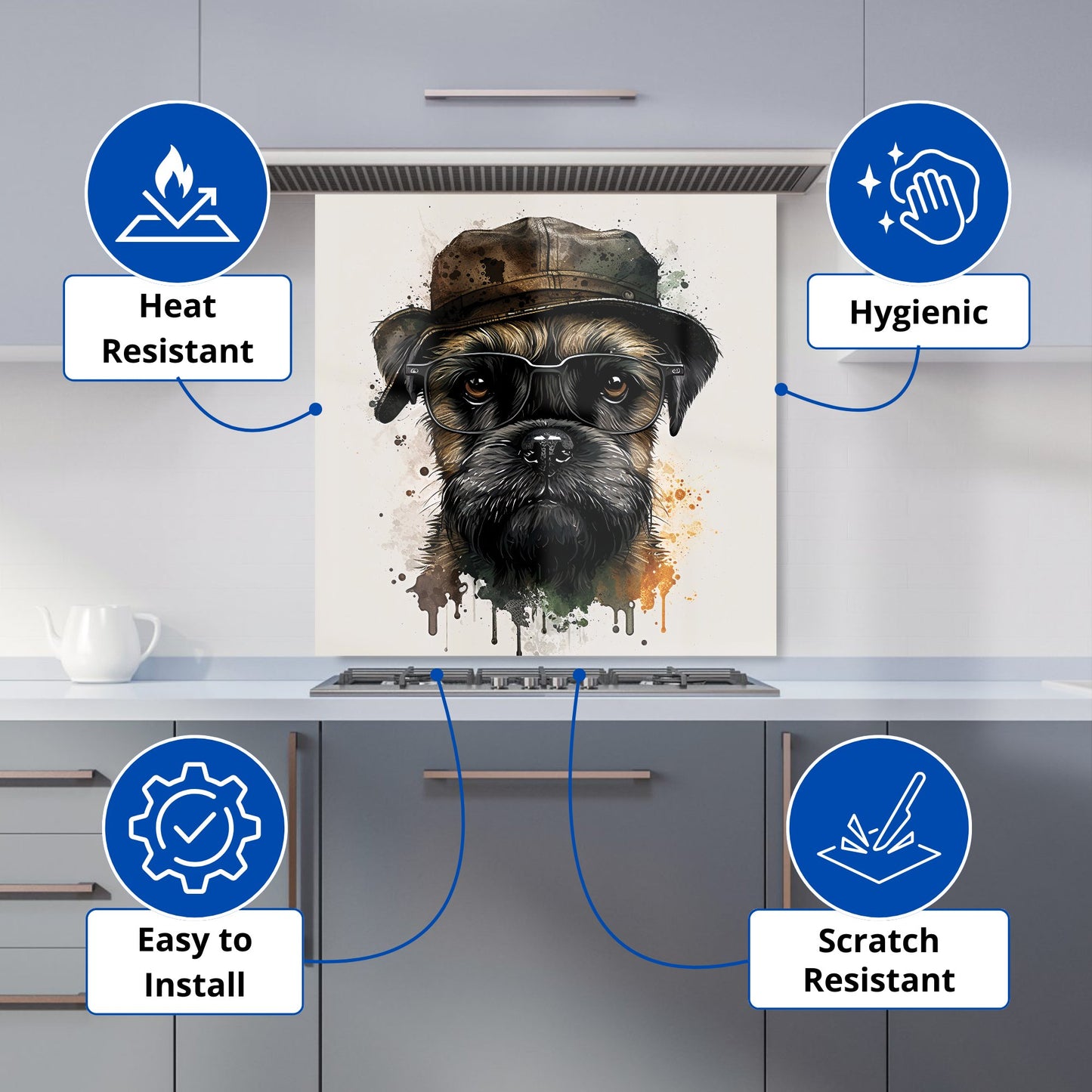 Border Terrier Dog Kitchen Splashback