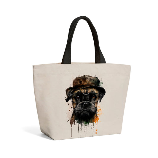 Border Terrier Dog Splashart Beach Shopper Tote Bag