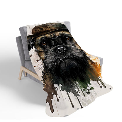 Border Terrier Dog Sherpa Blanket