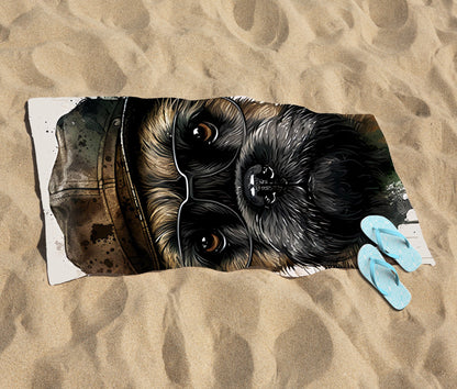 Border Terrier Dog Beach Towel