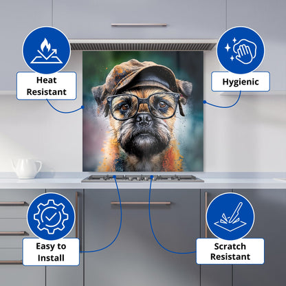 Border Terrier Dog Splashart Kitchen Splashback