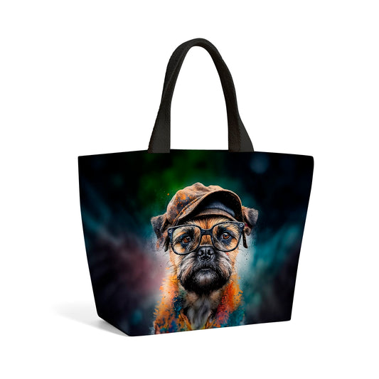 Border Terrier Dog Splashart Beach Shopper Tote Bag