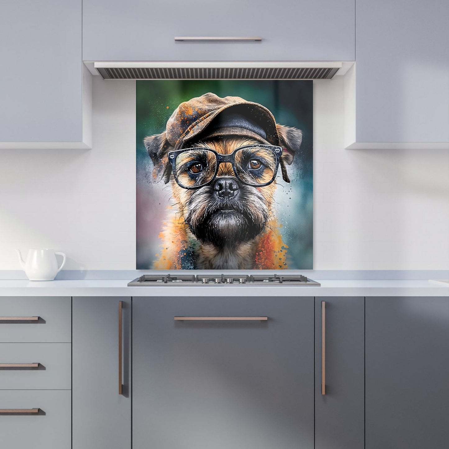 Border Terrier Dog Splashart Kitchen Splashback