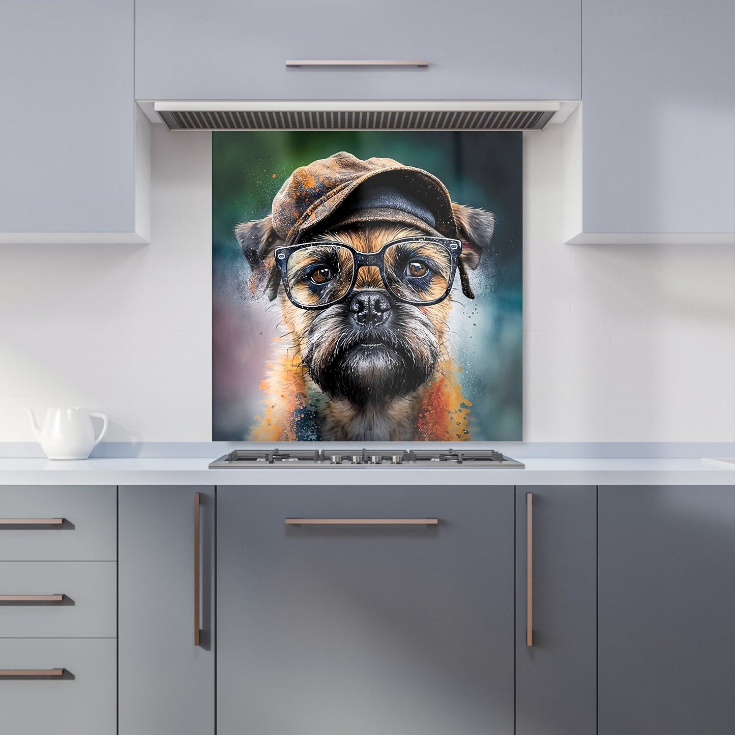 Border Terrier Dog Splashart Kitchen Splashback