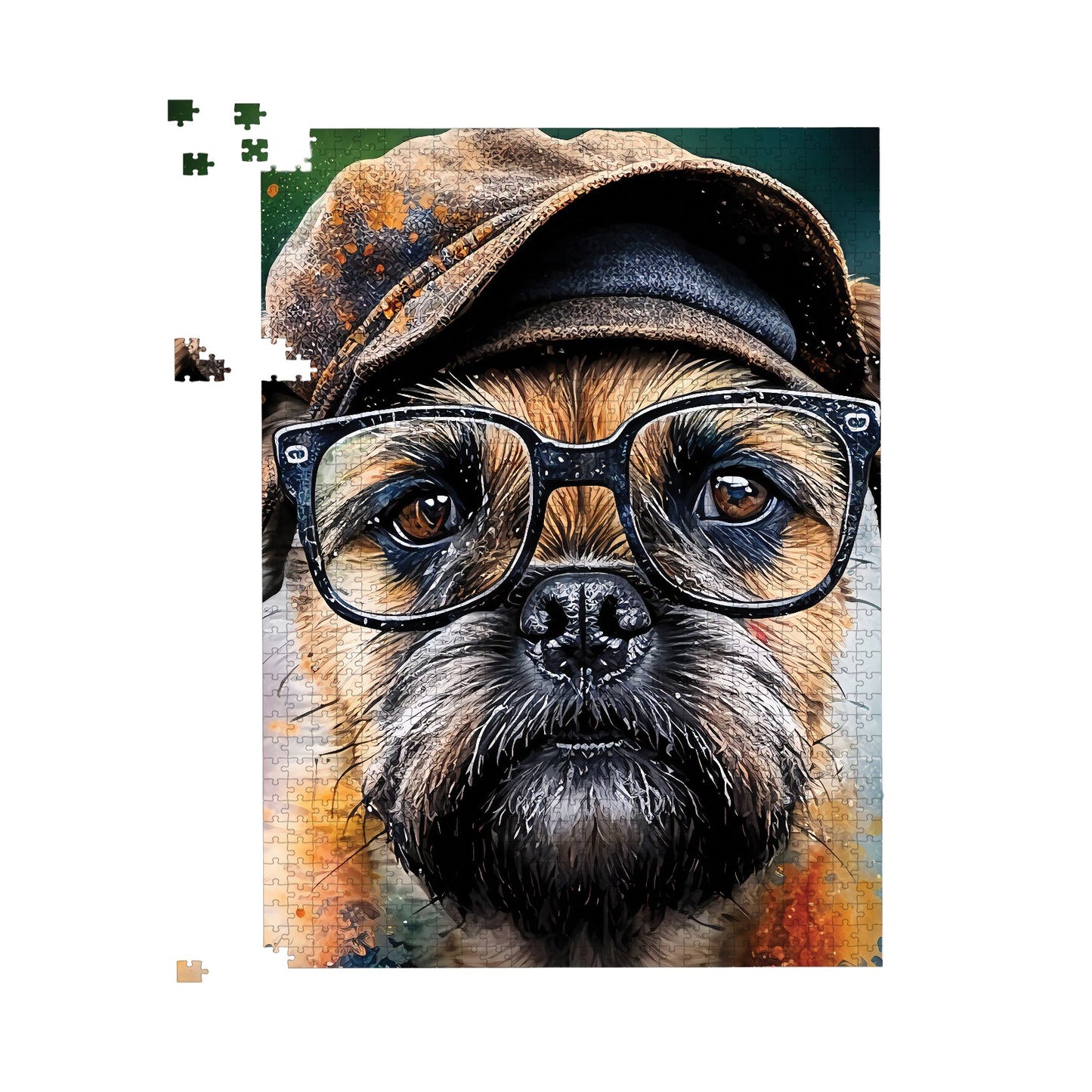 Border Terrier Dog Splashart Jigsaw Puzzle